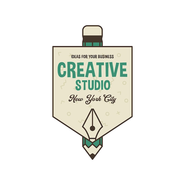 Vector design studio logo template for creative business designers agency badge for artists creative studio stock vector label isolated