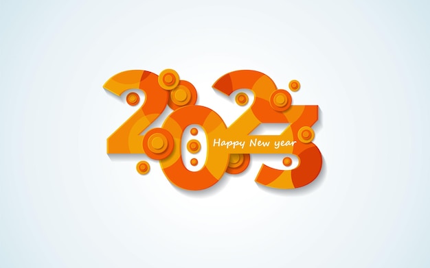 Vector design a template for the 2023 celebration with an abstract orange yellow background.