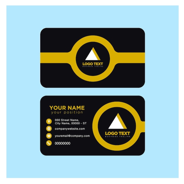 Вектор Визитная карточка шаблона дизайна с двумя цветами черного и желтого