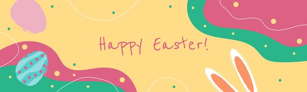 Modello di progettazione su sfondo colorato poster card banner design happy easter card vector