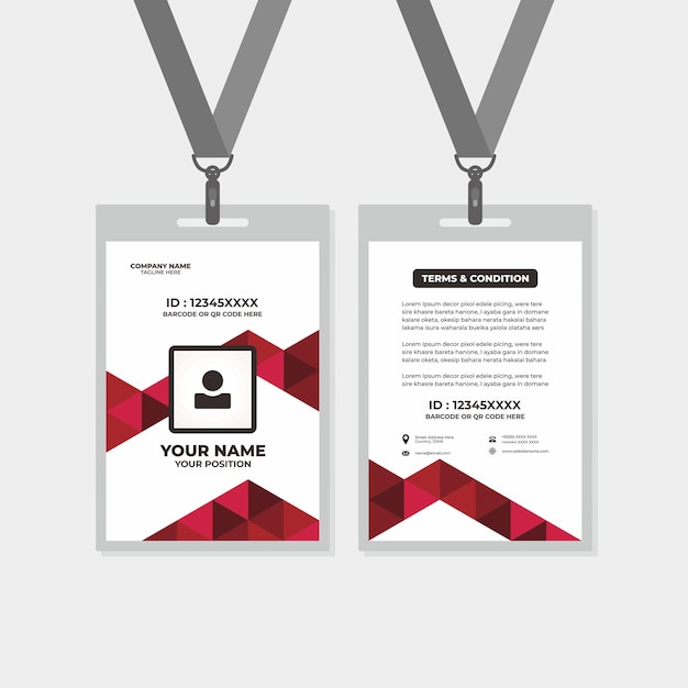 ベクトル 名札委員会オフィスメンバー企業アイデンティティの id カードのデザイン テンプレート
