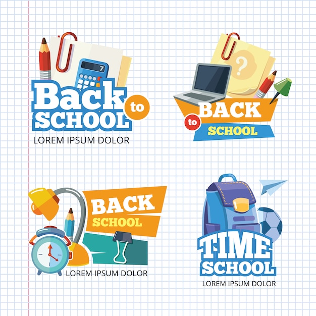 Design template with school emblem sets.