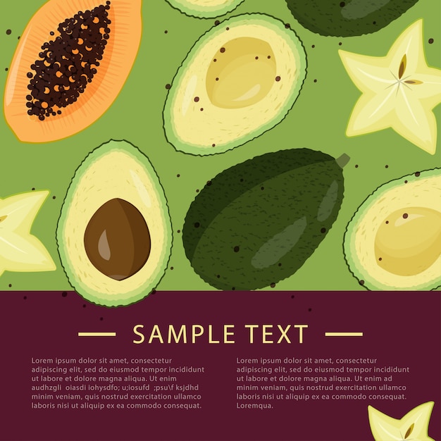 Design template with slices of fruits.