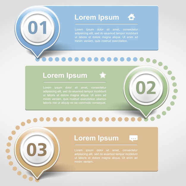 Vector design template with three banners