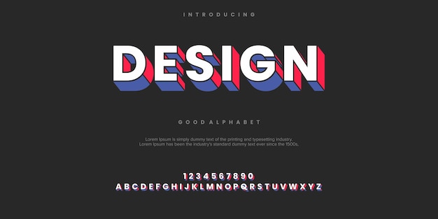 design text effect with 3d font poster and presentation
