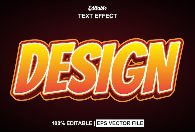 Design text effect with 3d style and can be edited