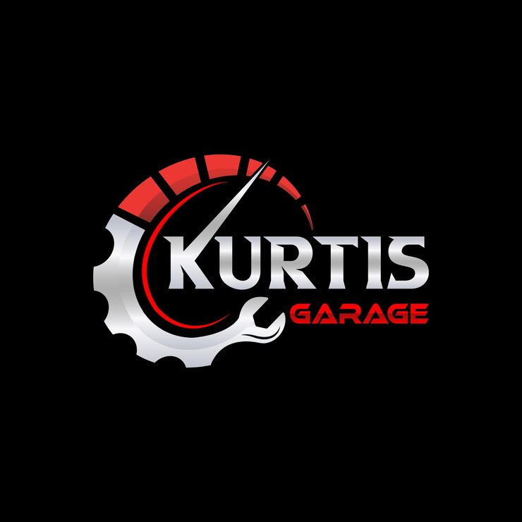 Design text Kurtis Garage Serivece logo design icon suistable for business automotive service
