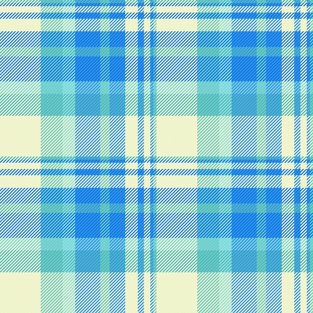 Vector design textile check seamless scratch plaid tartan pattern 60s vector texture fabric background in light and cyan colors