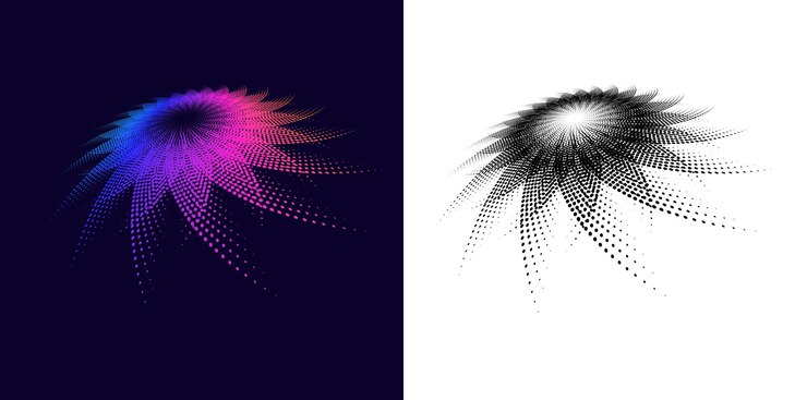 Vector design for textile design flowing lines fashion home decor interior for webdesign banner presentation package icon logo and background made of circular dots lines and spiral branding