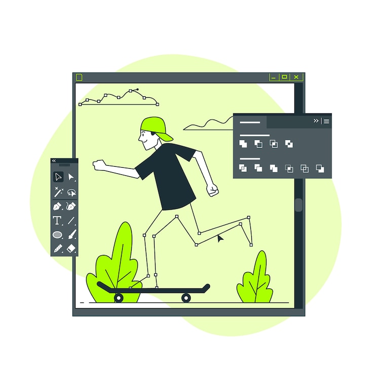 Vector design tools concept illustration
