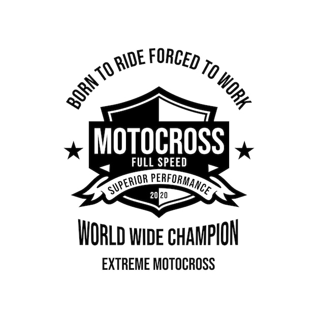 Design tshirt badge motocross forced to work emblem