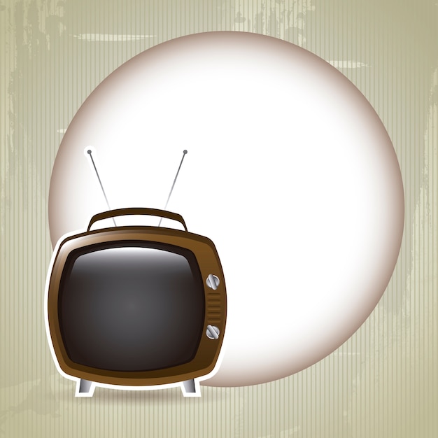 Design tv over moon background vector illustration