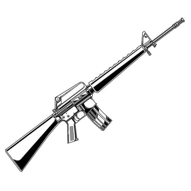 벡터 디자인 벡터 흑백 총 m16 a1