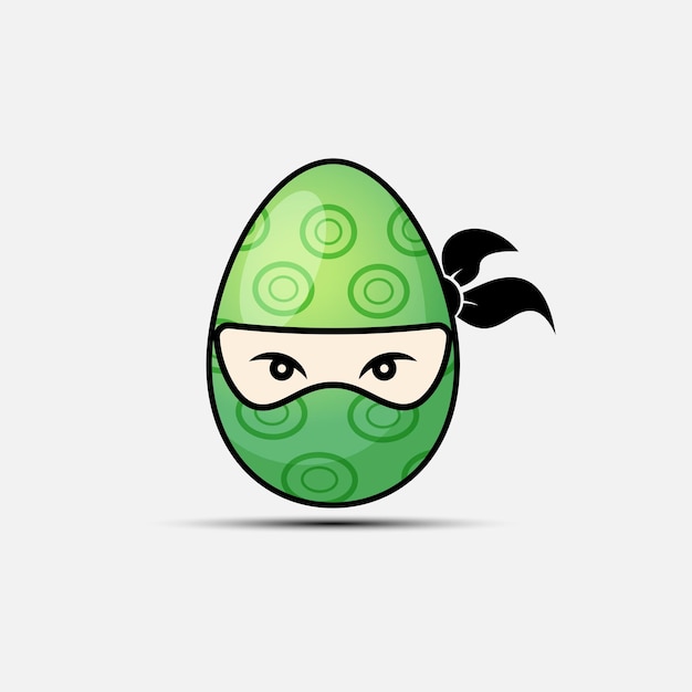 Vettore design vettoriale easter ninja egg logo design icon elemento vettoriale design