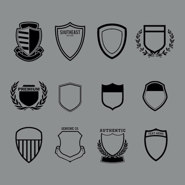 Vettore collezione di emblemi vettoriali di design per ricamo, ecc