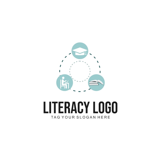 Grafica vettoriale di design del logo della giornata internazionale dell'alfabetizzazione.