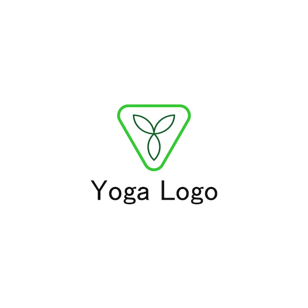 Progettazione grafica vettoriale logo meditazione yoga con foglia e fiore concep
