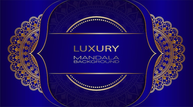 Design vector luxury mandala background blue gradient