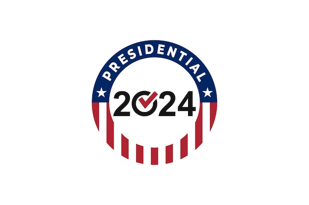 Vettore poster vettoriale di design per le elezioni presidenziali degli stati uniti 2024 elezione degli usa americani democratici e repubblicani 2024 elezioni partiti democratici e repubblicani