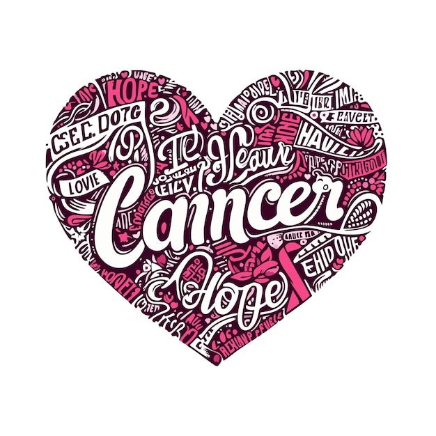 design of a vector set of cancer writing love shapes