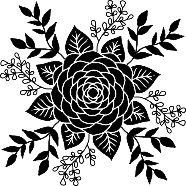 Design Vector Silhouette Flower