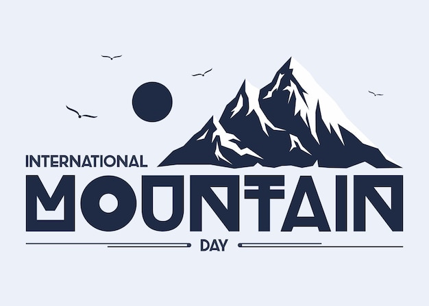 Vector design vector silhouette mountain for international mountain day