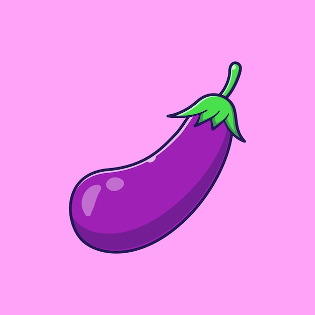 Vector design vegetable delicious ripe eggplant icon illustration concept isolated.