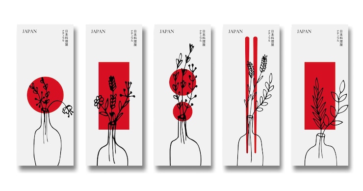 Vector design wallpaper japanese cuisine restaurant