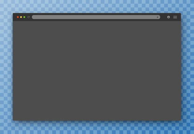 The design of the web browser window in gray on a blue background