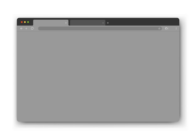 The design of the web browser window in gray on a white background