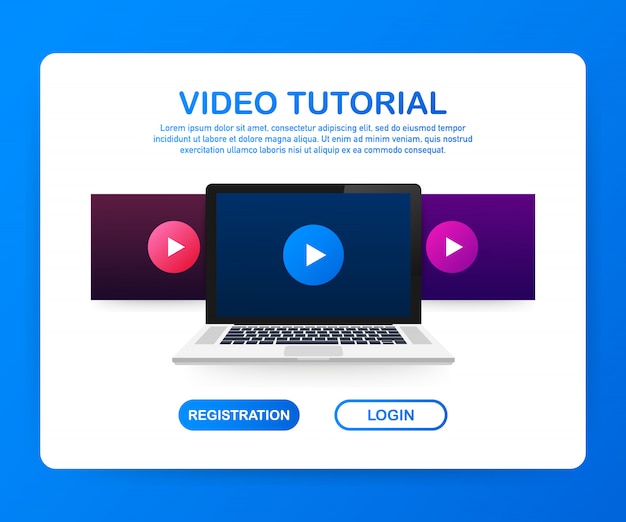 Tutorial sito web design concept design piatto video.