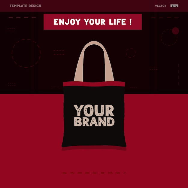 Design a white bag for your best product on a green background Template Design