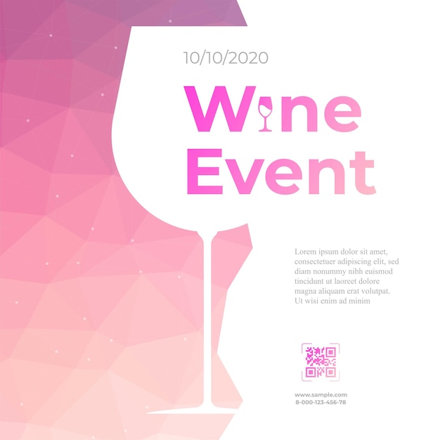 Design for wine event vector colorful background