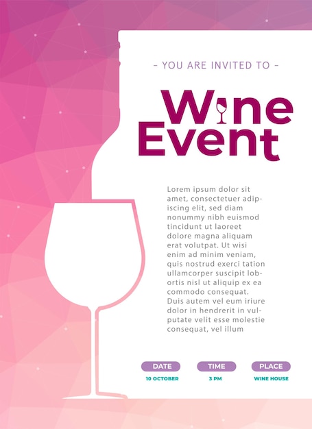 Design for wine event vector colorful background