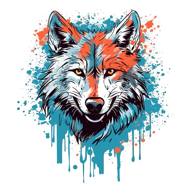 design wolf logo art illustration design Vector