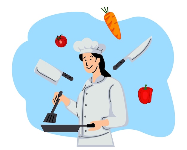 Design woman chef in uniform