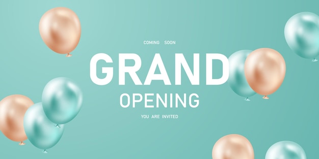 Vector design your opening card with vector illustrations beautiful balloon business banner template