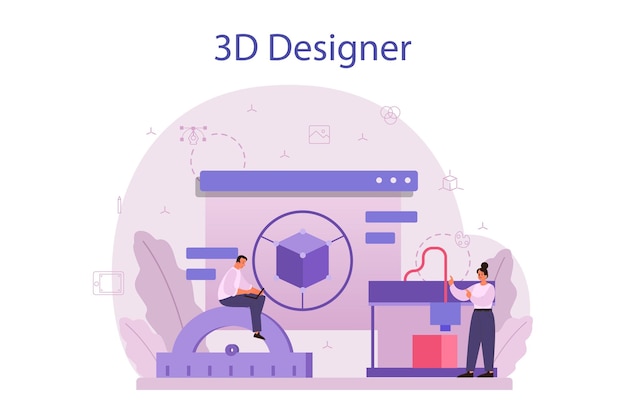 デザイナーの3Dモデリングの概念