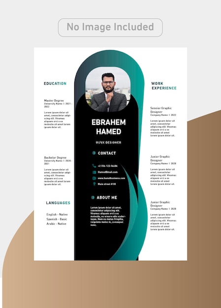 Designer CV Template with luxury colors