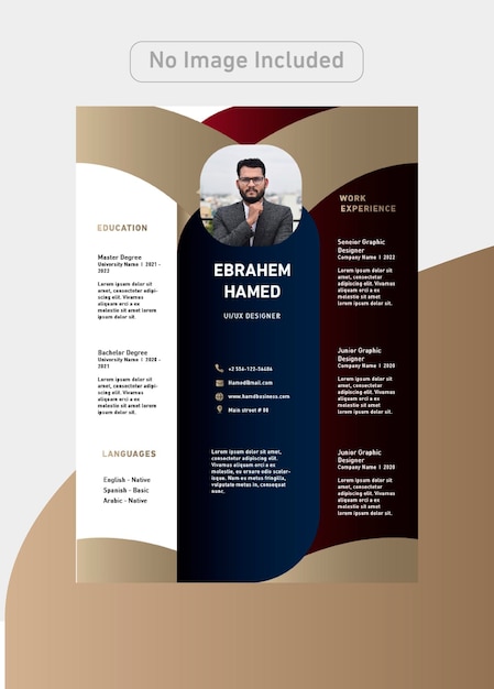 Designer CV Template with luxury colors