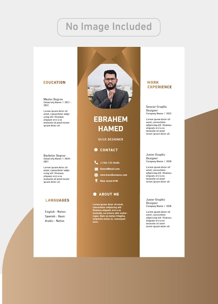 Modello di cv del designer con colori di lusso