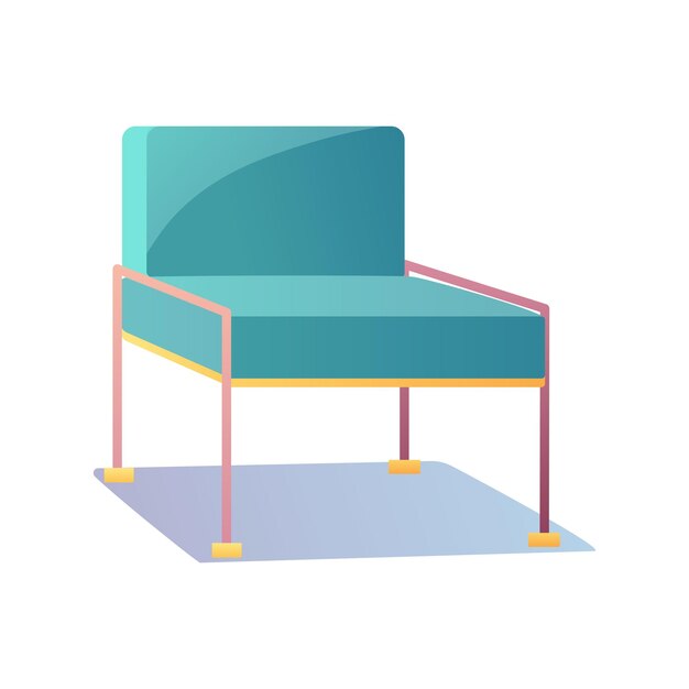 Designer furniture of colorful set This colorful cartoon design showcase a luxurious armchair