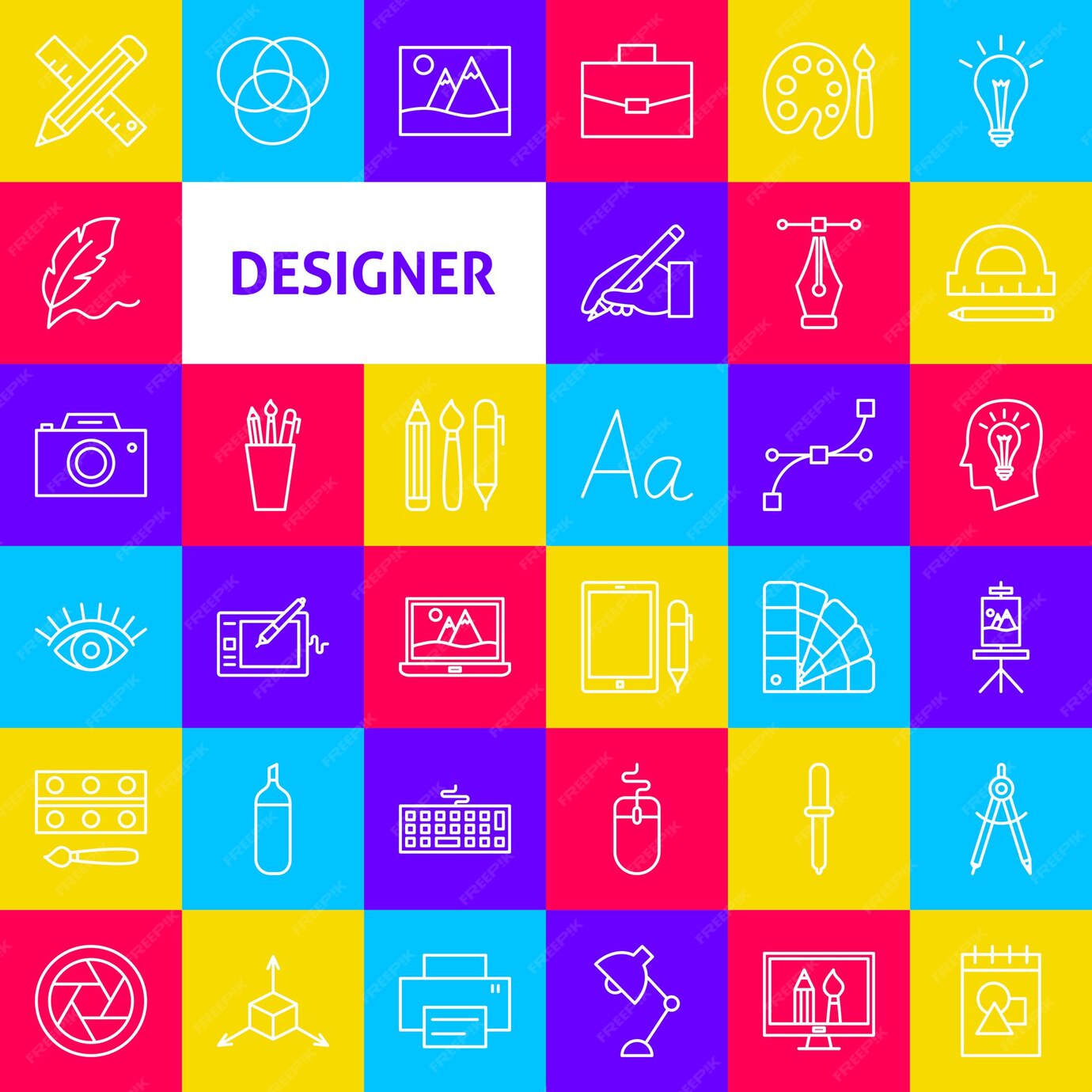 Premium Vector Designer line icons. vector thin outline art symbols.