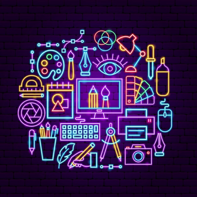 Vector designer neon concept