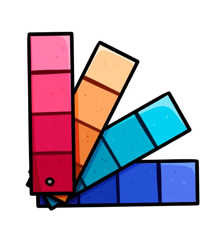Vector designers color palette for color selection cartoon linear