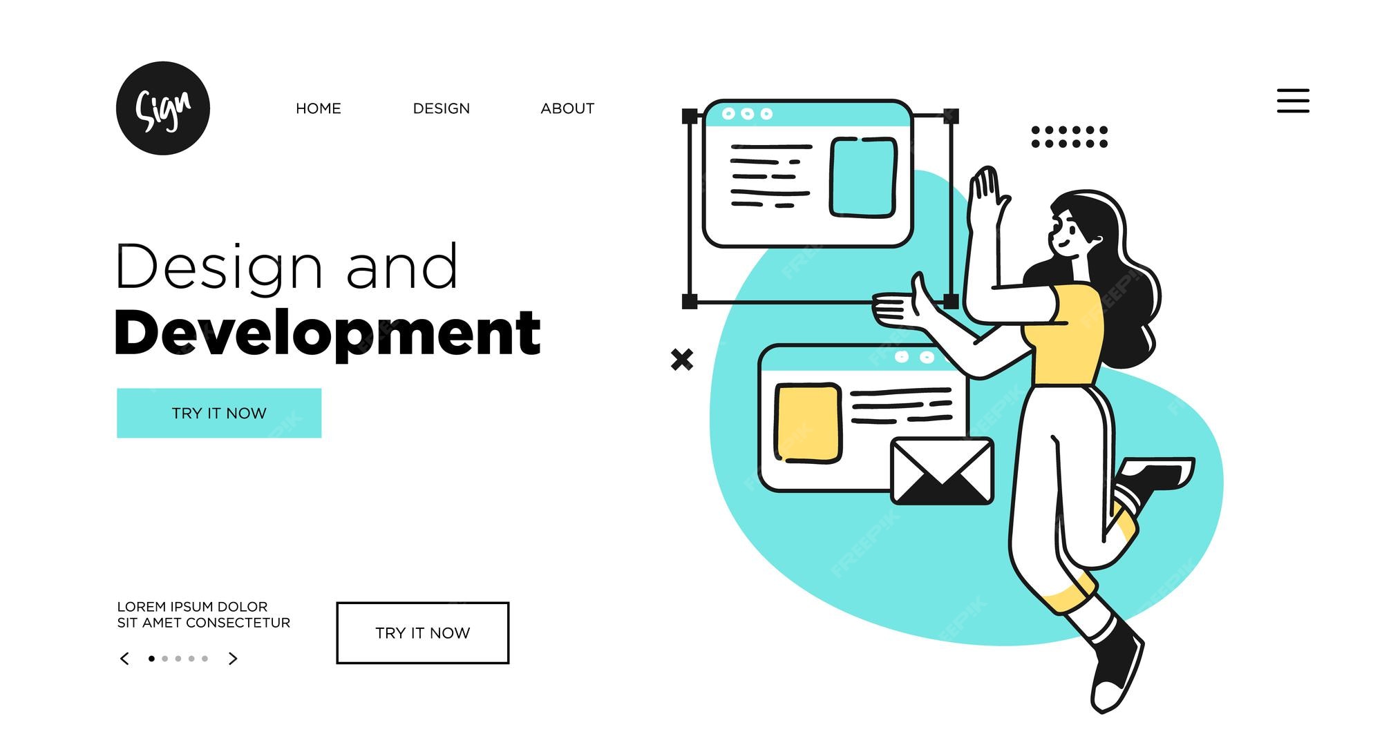 Premium Vector | Designing Developing and programming technologies ...