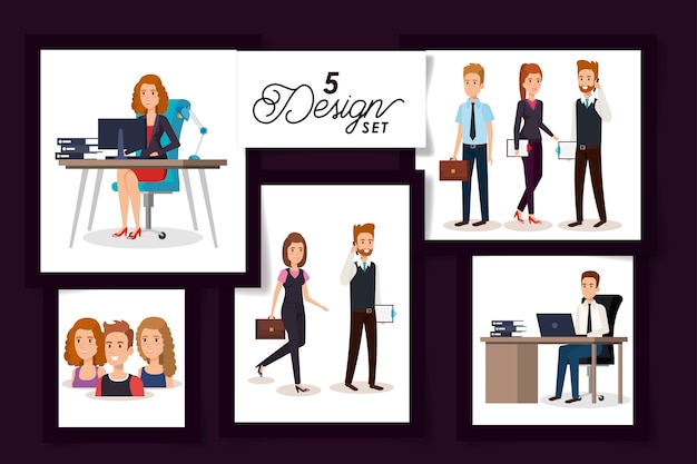 designs of business people in the workplace