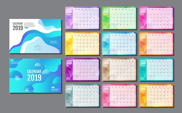 Desk calendar 2019