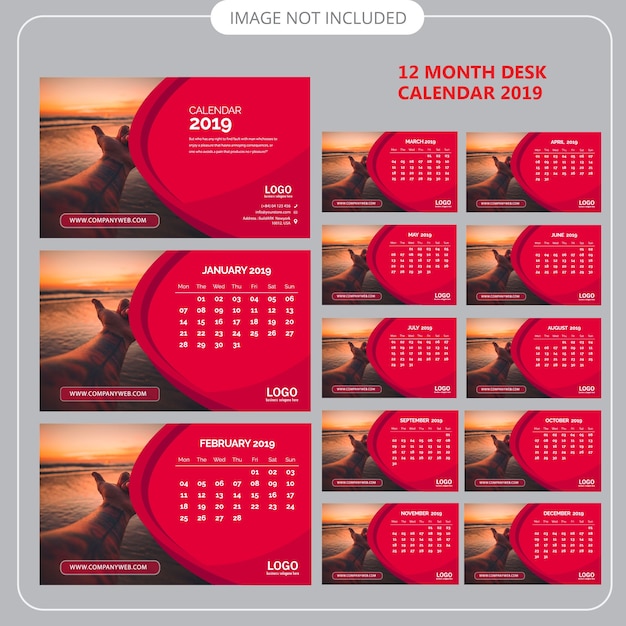 Desk calendar 2019