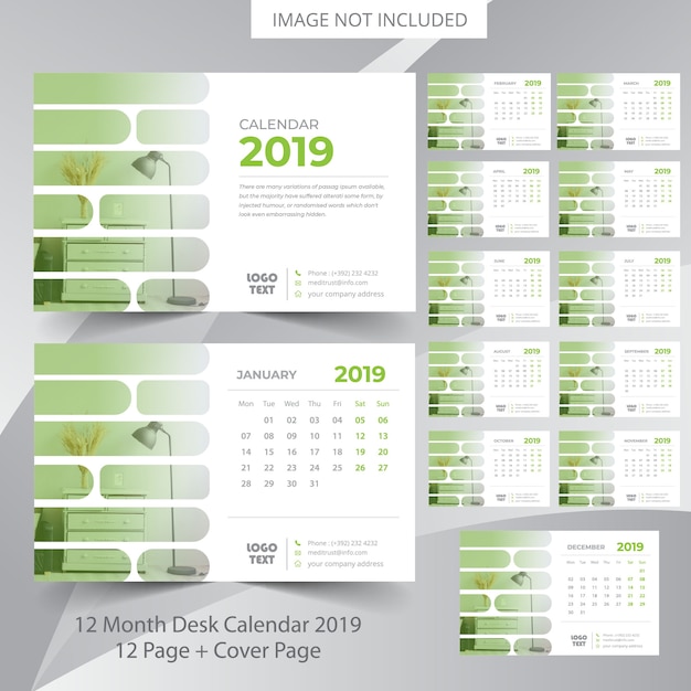 Desk calendar 2019